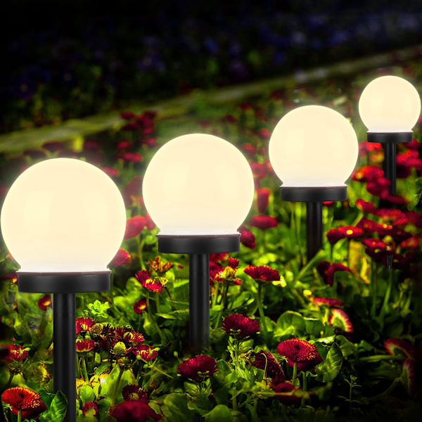 LED Solcellsrunda Bolllampor Trädgårdsstigar Utomhus Marklampa