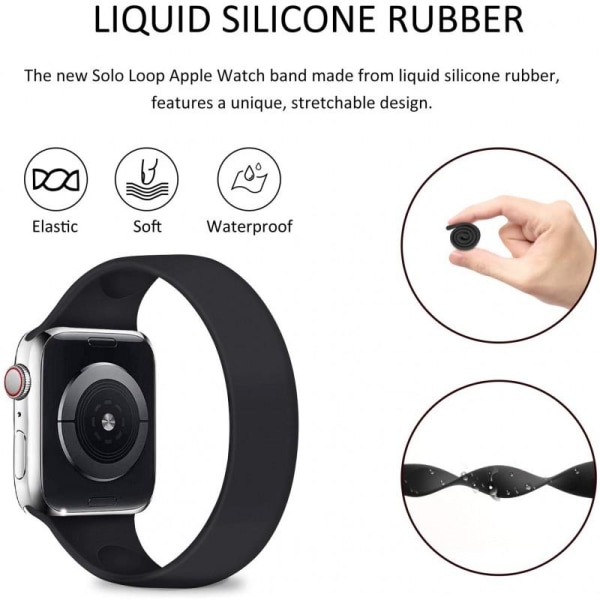 Elastisk Sportsarmbånd Apple Watch 38/40mm - Sort Sort Medium