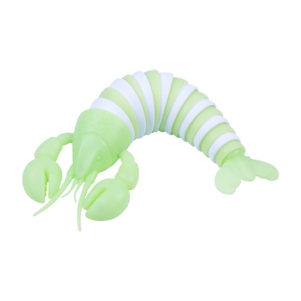 Stor lysande hummer dekompression Caterpillar Slug Pussel Tryckavlastning fingertoppar exotisk interaktiv leksak Blue+White(Luminous 17*8.5*4.5)