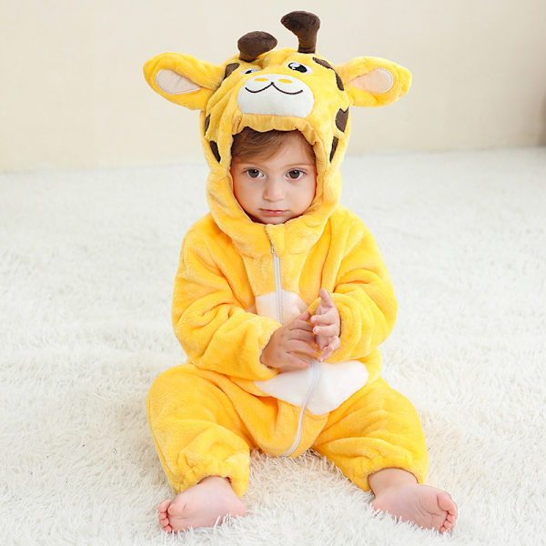 Flannels Pyjamas til Børn - Dyre Jumpsuit giraffe L（80-90cm）