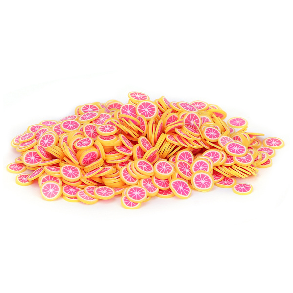10g / Påse Polymerlera Fruktformad Nagelskiva Söt Nagel Resin Smyckestillverkning Dekoration Röd Grapefrukt
