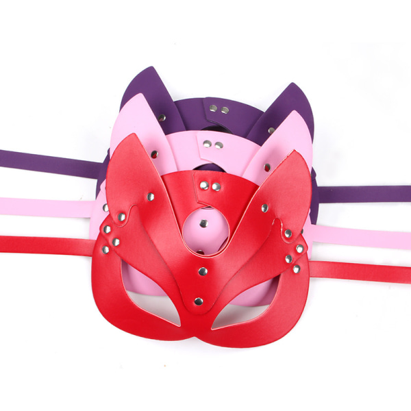 Ögonmask i rävläder Rosa