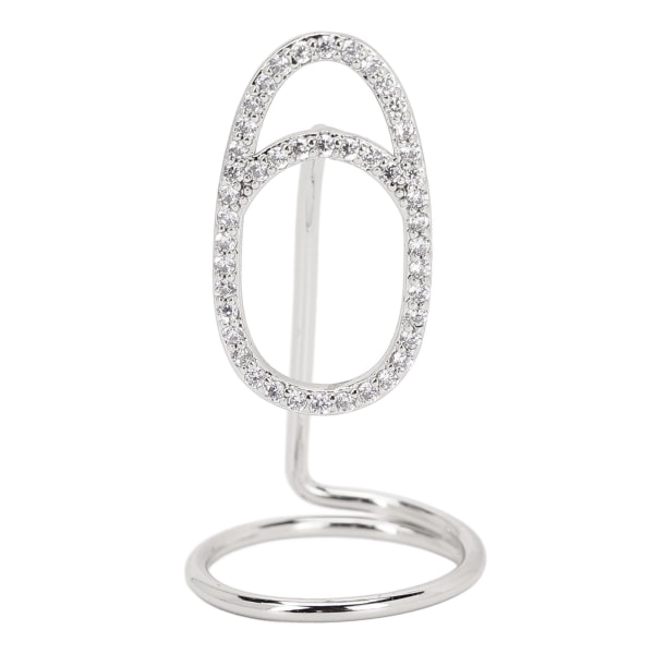 Fingernagelringar Kvinnor Strass Utsökt Moderiktig Fingernagelöverdrag Ring Nagelkonst Dekoration Silver
