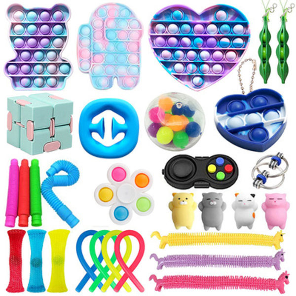 30 kpl. Fidget Pop it -lelusetti lapsille ja aikuisille, setti 3