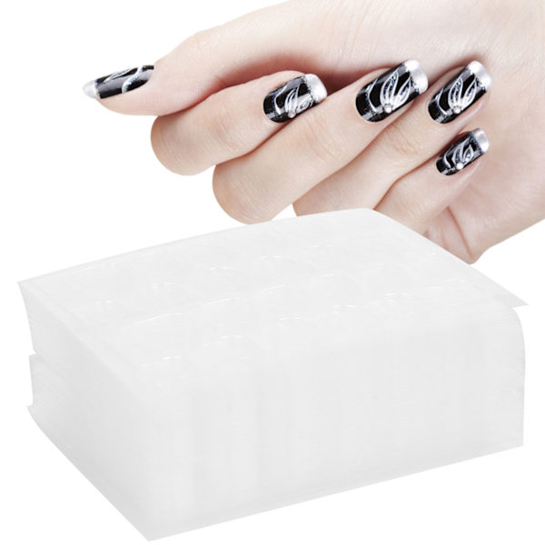 50 Ark Vattentäta Dubbelsidiga Falska Nagel Limflikar Transparent Gel Nagelband