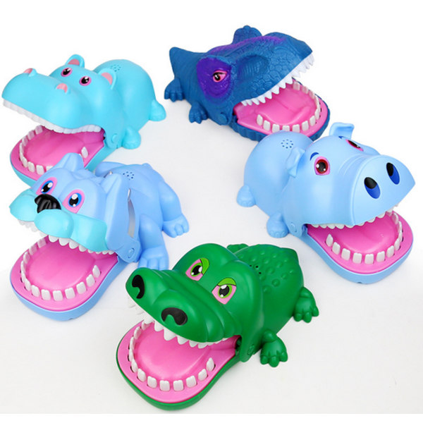 Krokodille fingerbidende legetøj med lys og lydeffekter