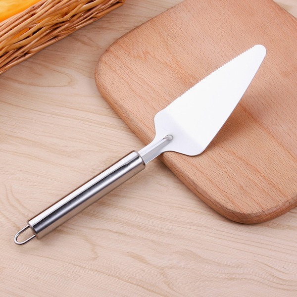 2 stk. Rustfrit Stål Multifunktionel Trekant Pizza Cutter Spatel Køkken Tilbehør