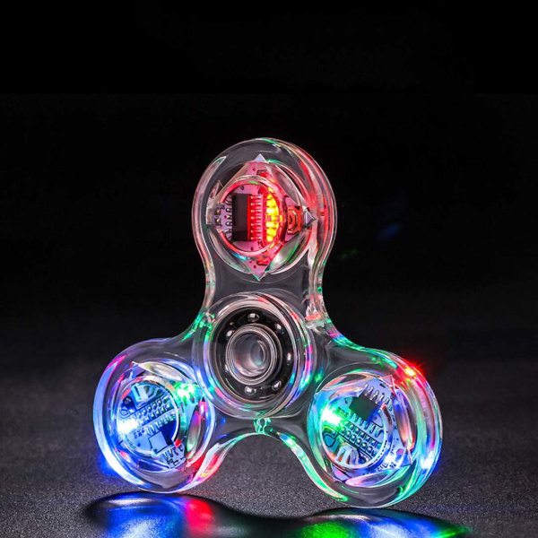 Lysande LED Fidget Spinner - Transparent