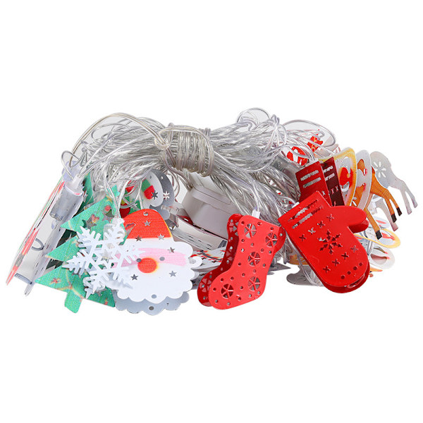 Julepyntstreng Scene Layout Ambience Lys Juletræ Klokke Snefnug Krykke LED Lys Kæde Warm White 6M40led  USB