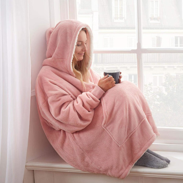 Sienna Hoodie, Ultra Mjuk Sherpa Fleece, Varm, Mysig, Bekväm, Stor och Bärbar, Stor Tröja grey one-size