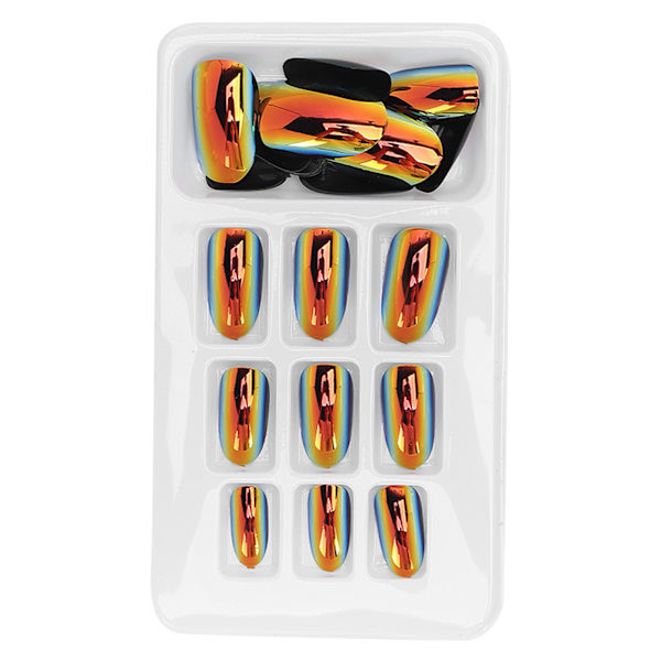 24 stk Motefylte Kunstige Negltips Avtakbare Lyse Farger Falske Negllapper Full Dekning Neglekunst Tips01