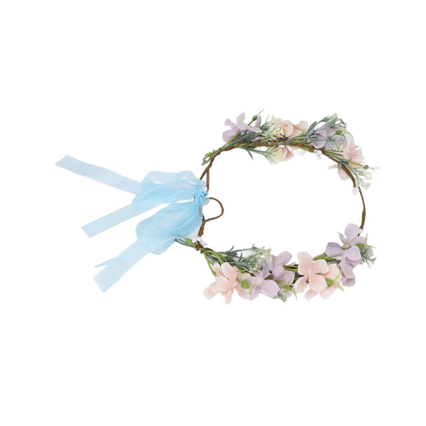 Blomsterdiadem Justerbart Elegant Utseende Utsökt Hantverk Blomsterkrans Krona för Bröllop Fest Festivaler
