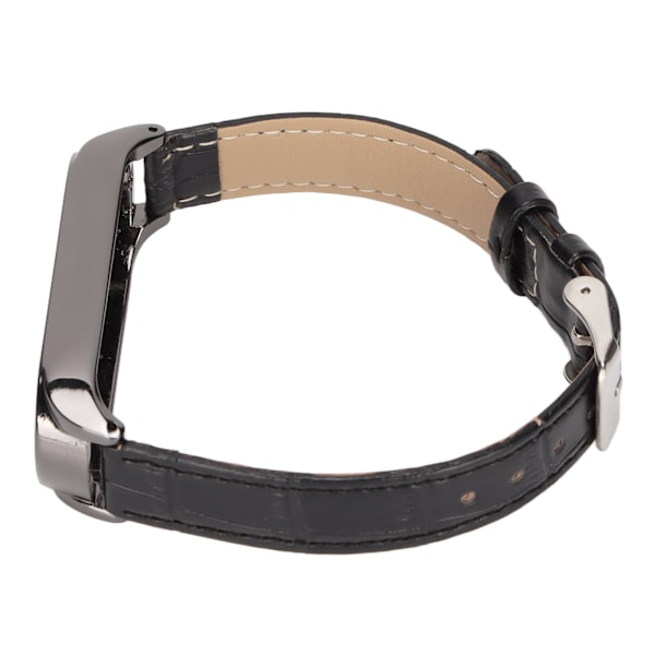 Nopeasti irrotettavat nahkaiset rannekkeet bambukuvioilla Xiaomi Mi Band 6 5 NFC:lle - Musta