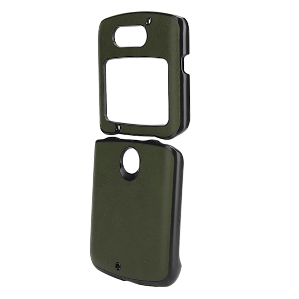 Skyddande mobilskal för Motorola Razr 5G, stötsäkert läderfodral, Grön