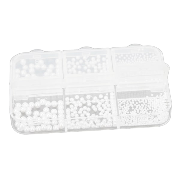 3 lådor Nail Art konstgjorda pärlor Olika storlekar Glänsande bärbar manikyrdekorationer Berlocker för sminkhantverk