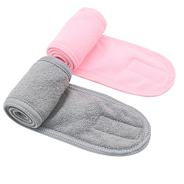 Hårbånd Dobbelt Lag Konfinering Hodeplagg Vask Ansikt Hårbånd Løping Fleece på En Side Hårbånd 2pcs Color Random