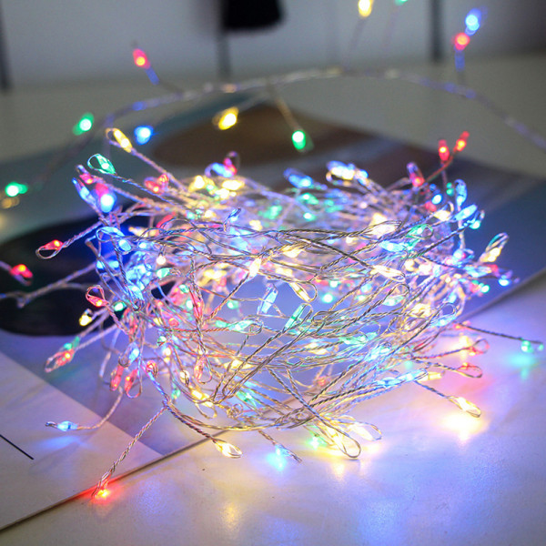 Jul batteri presentförpackning kreativa hängande träd dekorativa lampor Led färgad lampa koppartråd Warm White USB-3M100led