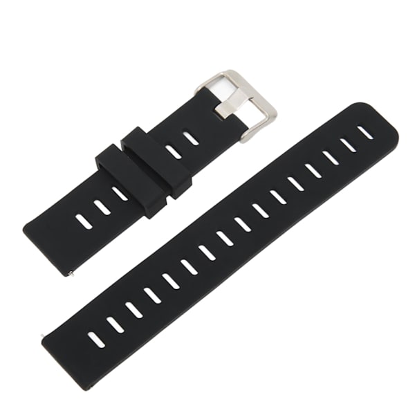 20mm Blød Silikon Urrem Armbånd Udskiftning med Fladt Hoved Luft Huller til Amazfit GTS 3 Sort