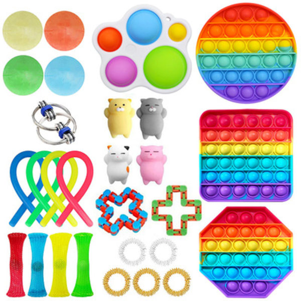 28 kpl. Fidget Pop it -lelusetti lapsille ja aikuisille
