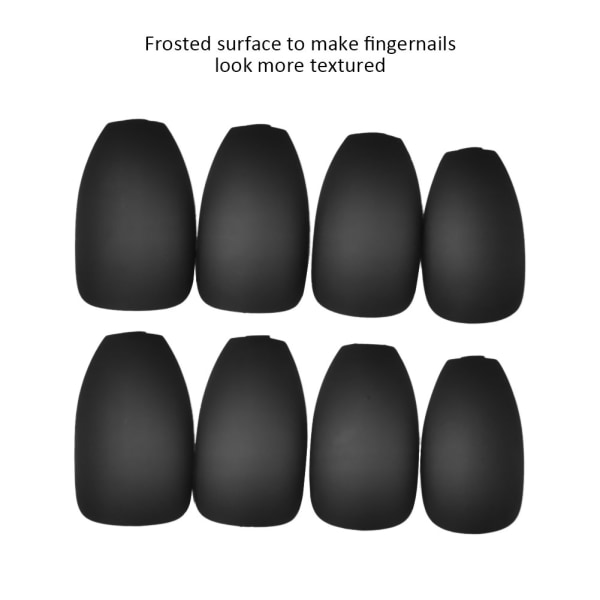 Manikyr Färdig Mode Polish Matt Manikyr Patch Falsk Dekal Nagelkonst (Svart)