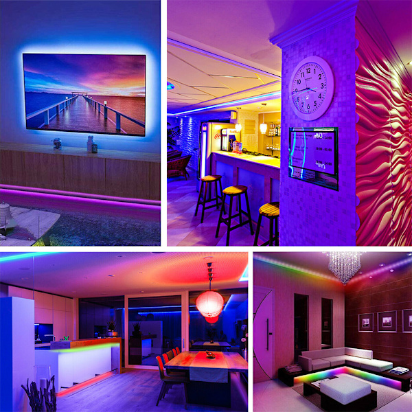 Bluetooth Musikk 5050 LED Stripe Lys Fleksibel Tape RGB Lys 5 M