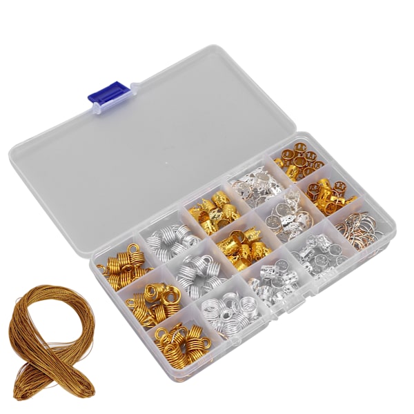 161 stk hår flette ringer dreadlock tilbehør perler metall fletter ringer mansjetter klips for hårdekorasjoner
