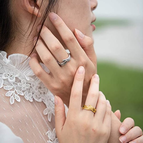 Engelring Retro Engelvinge Ring Justerbar Statement Ring Valentinsdagsgave til Par Elskere