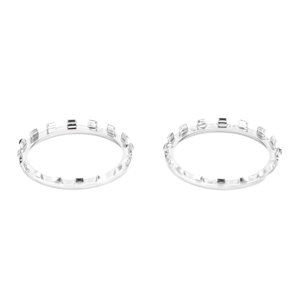 Dekorativa Accent Rings för Xbox Elite Series 2-kontroll Matte Krom Byt ut Knappar Ersättningsdelar Silver