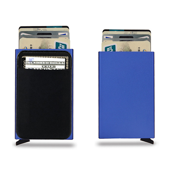 RFID Kortpung Metal Multi-lomme Kortpung Kreditkortboks Automatisk Pop Up golden