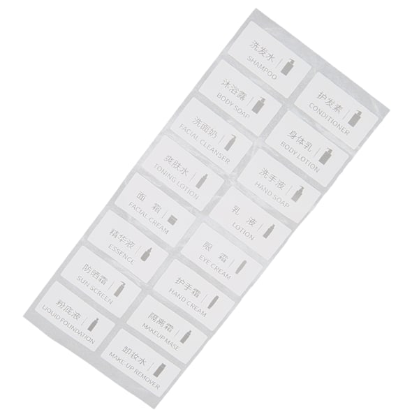 Självhäftande Etiketter Rektangulära Etiketter Dekaler för Påfyllning av Resekosmetiska Flaskor Ducument 16st 11 X 21mm / 0.4 X 0.8in