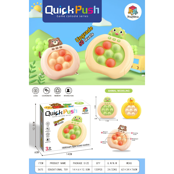 Fidget Pop It Pioneer Press Musikkspillmaskin Leke for Barn Jordmusspillmaskin duck