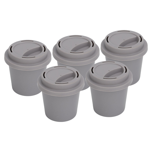 5 stk Grå Kaffe Kop Skønhedssvamp Holder Letvægts Bærbar Makeup Svampebeholder Æske