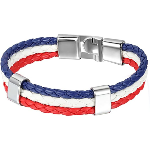 2 stk. VM-flag læderarmbånd