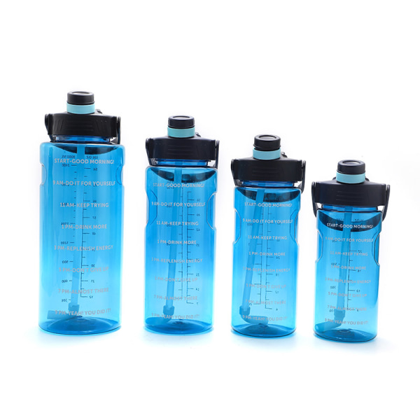 Stor Vandflaske Sport Drikkemunk med Markering Sort 3000ml