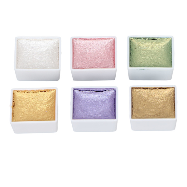 Negle Vannfargemalingsett Hjemme Neglesalong Perlemor Glitter Vannfarge Pigment for Neglekunst DIY