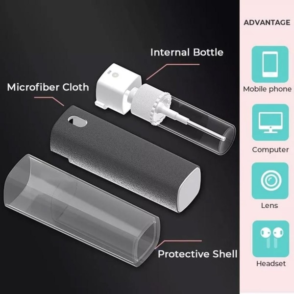 Kosketusnäytön sumupuhdistusaine Näytönpuhdistusaine Kannettavan tietokoneen näytön puhdistusaine 3 in 1 Monitoiminen puhdistusaine puhelimiin kannettavien ja tablettien näytöille