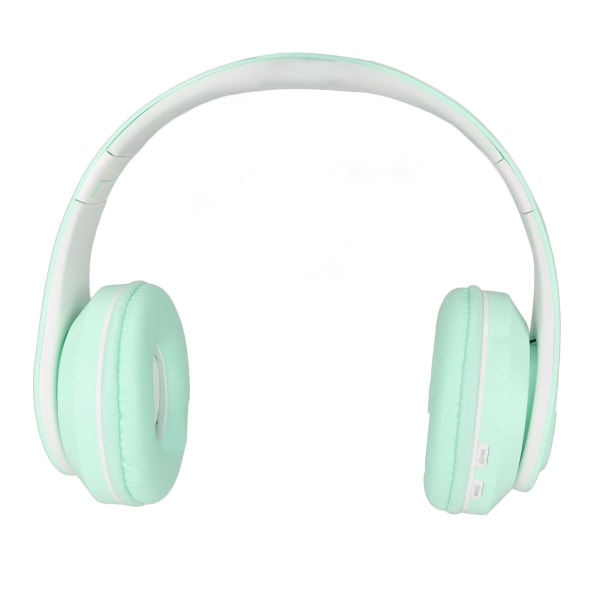 Bluetooth-headset med støjreduktion, foldbare trådløse hovedtelefoner med farverigt lys til telefon, bærbar computer, grøn