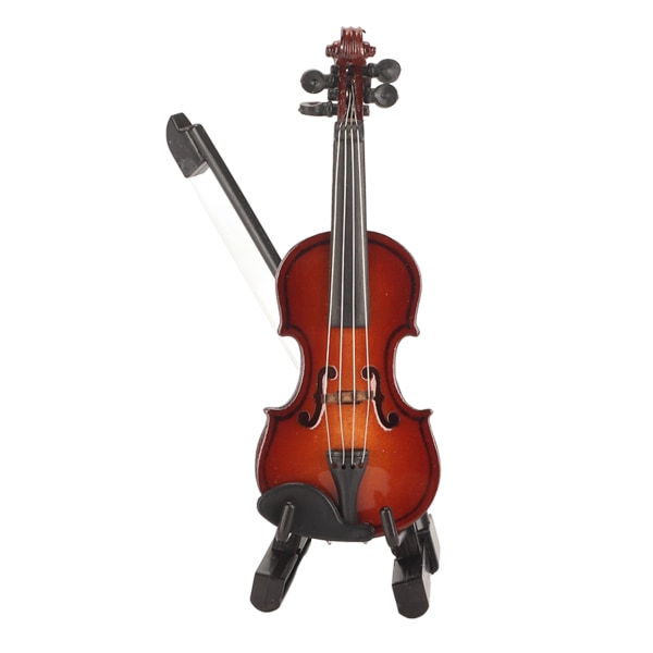 8cm Wooden Miniature Violin Mini Musical Instrument For Home Office Decor Birthday Gift