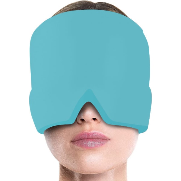 Cold compress headgear cooling multi-function cold compress headgear migraine relief cap gel ice compress headgear blue monolayer