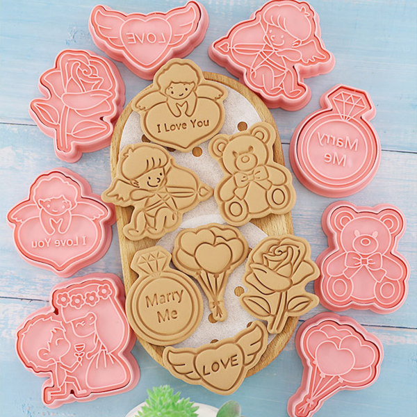 8-pak Valentinsdag Cookie Cutter Sæt Biscuit Form