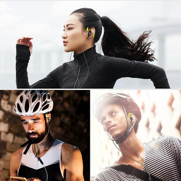 Øretelefoner 3.5mm Sport Øretelefon Super Stereo Headset Svedtæt Løbeheadset Med Mic Ørehage Hovedtelefon