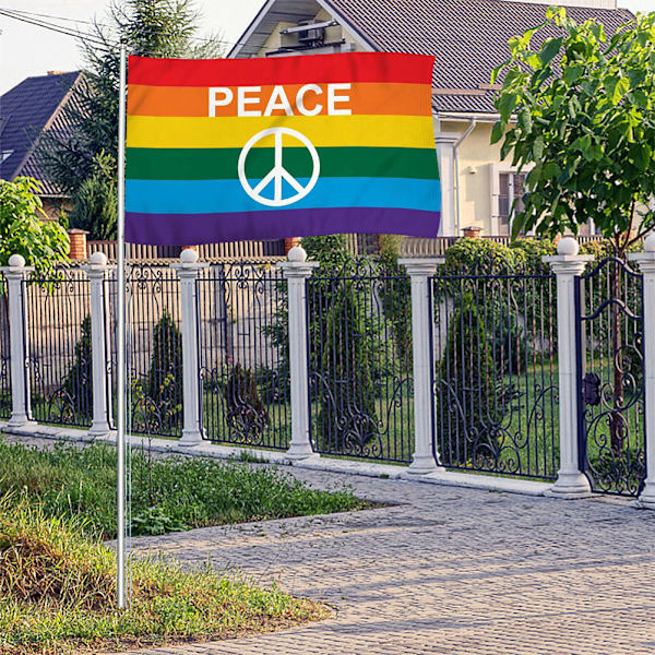 Färgglad Fredsflagga i Polyester, Slitstark Fredsflagga för Inomhus- och Utomhusdekoration