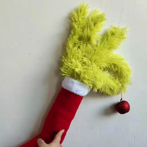 Julgrinch Plyschleksak Grinch Grön Päls Monsterdocka Leksak Docka Julgrön Monster Head
