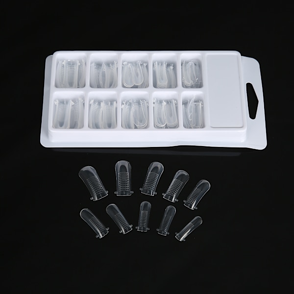 100 st olika storlekar Snabbbyggda Falska Nagelspetsar   Nagelfixering Klämma Nagelkonst Kit Set