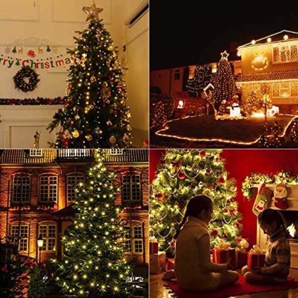 Julklappsljus för julgran, Elktry [Diamantformad] 2x10 linjer 400 LED-lampor Julsträngljus Strömförsörjt 1