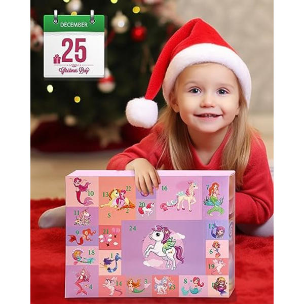 Adventskalender 2023 för Barn, Julkalender Flickor Nedräkning Dagar för Julöverraskningsgåva 1