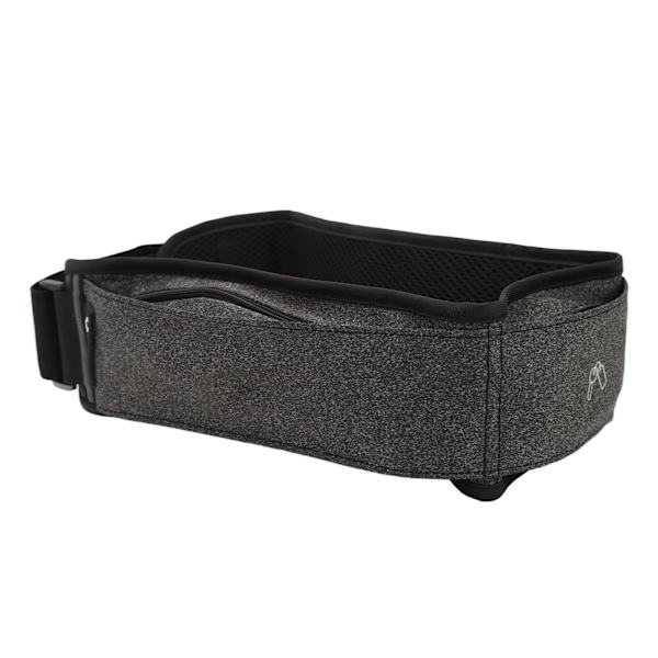 Löparbälte med Flera Fickor Jogging Midjeväska 60‑85cm Justerbar Bekväm för Utomhus Svart Melange