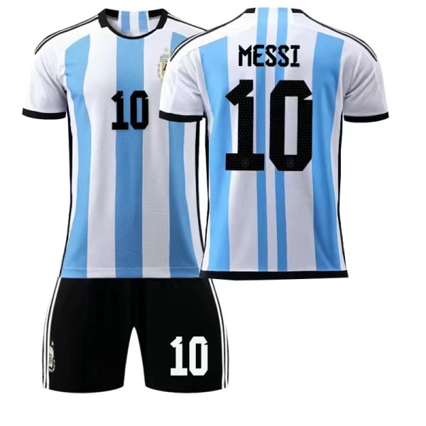 Argentina Fodboldtrøjer Hjemme Udebane Court No.10 Macy Voksen og Børn Fodbolddragt Sæt Argentina Away-1 Size 24