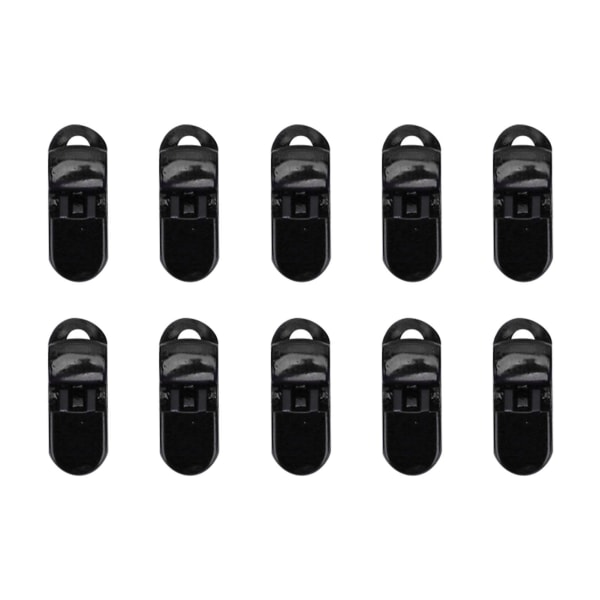 10 stk. Høreapparatsnøreclips Multifunktions transparent høreapparatclips til Quick Building Black
