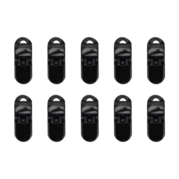 10 stk Hørselshjelp Lanyard Klips Multifunksjonell Transparent Hørselshjelp Klips for Rask Bygging Svart